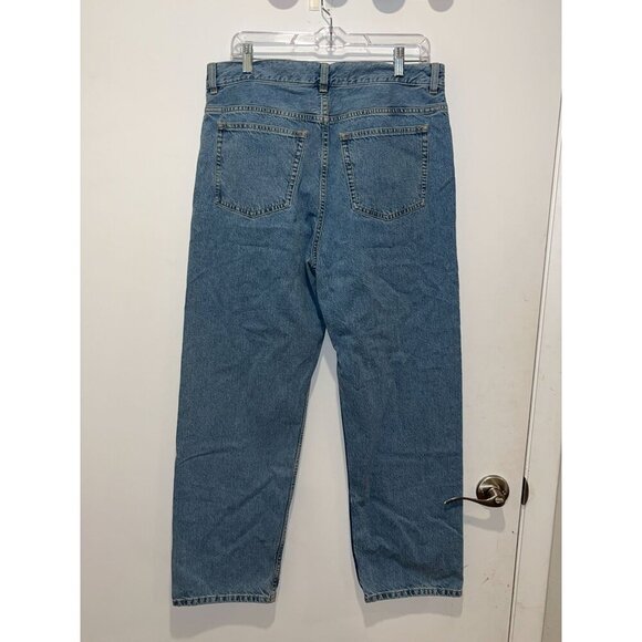 Cos Straight Leg High Rise Blue Denim Jeans Mens Size 32/32 - Picture 5 of 12